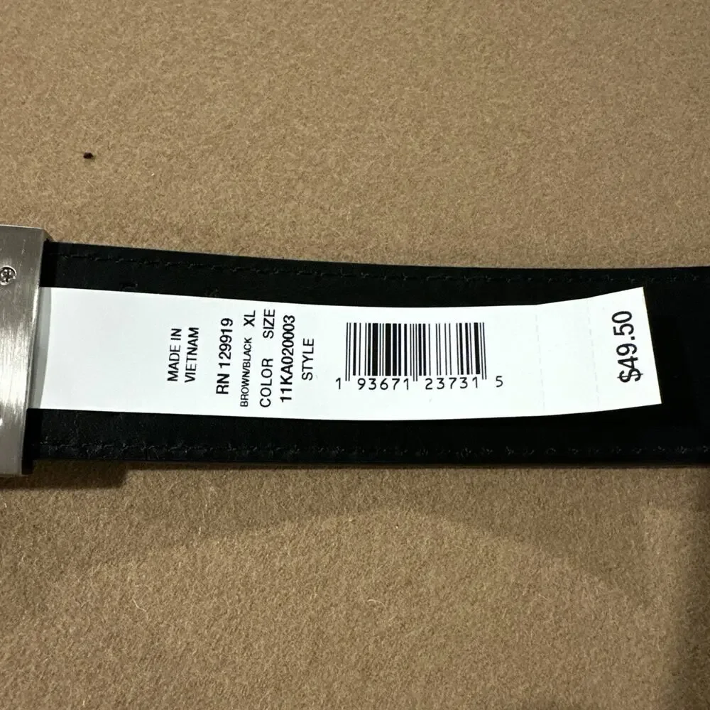 CALVIN KLEIN Men’s Black/Brown Reversible Belt Black Buckle Size XL 42-44